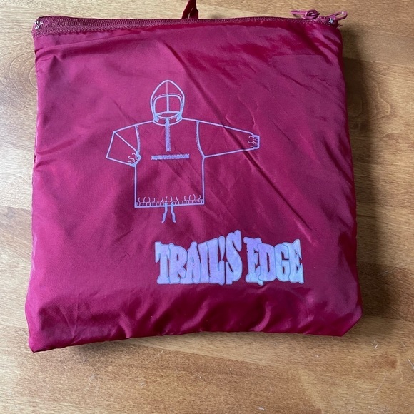 TRAILS Edge Vintage 3/4 Zip, Pullover Hooded Windbreaker, Burgundy, Size L - Picture 15 of 16